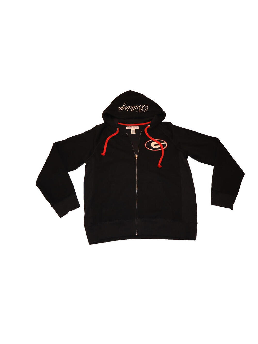 Rare VTG Georgia Bulldogs Womens XL Black College Classics Full Zip Hooded Y2K